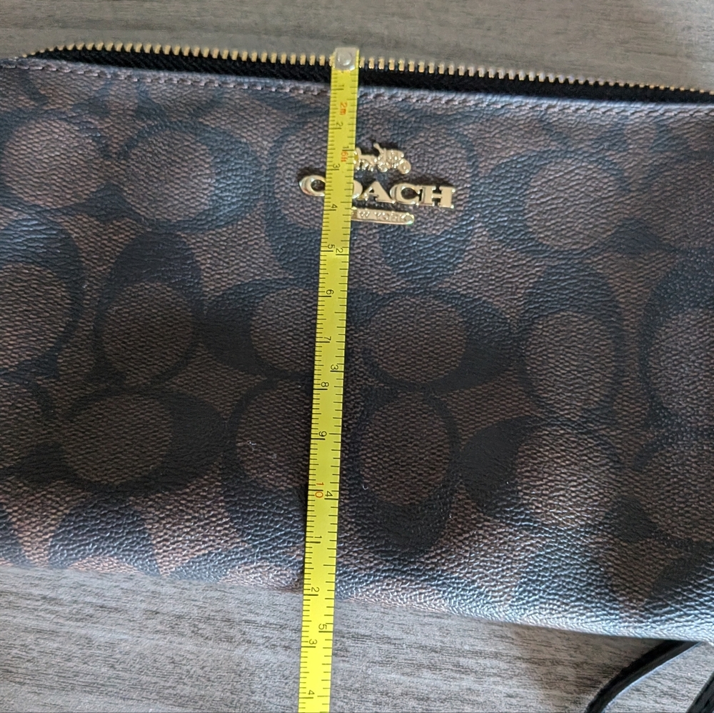 Coach Signature Black and Brown Wristlet - Picture 6 of 7